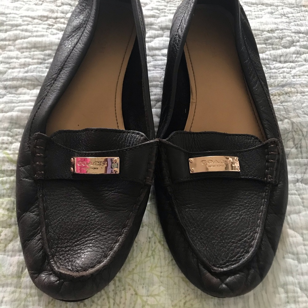 COACH dark brown loafers